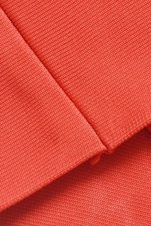 Woman wearing a figure flattering  Billie Bandage Midi Dress - Lipstick Red Bodycon Collection