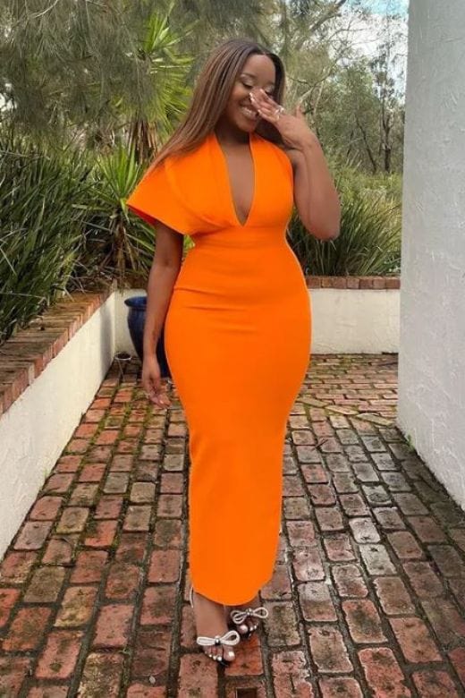 BODYCON COLLECTION Blake Bandage Maxi Dress - Apricot Orange Womens Dresses and Apparel Online