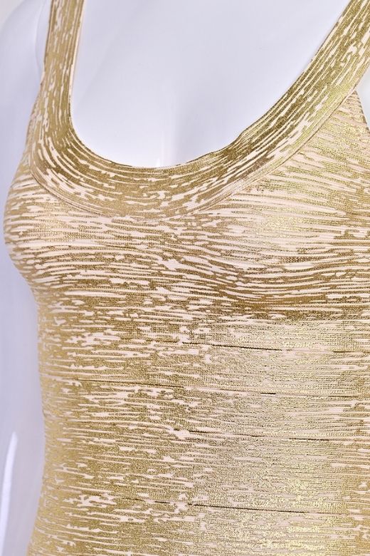 Woman wearing a figure flattering  Cindy Bandage Mini Dress - Gold BODYCON COLLECTION Pty Ltd
